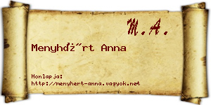 Menyhért Anna névjegykártya