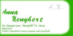 anna menyhert business card